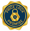 Sherpa Price Lock Promise yellow logo with a lock in the middle.