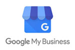 Google My Business logo on a white background.