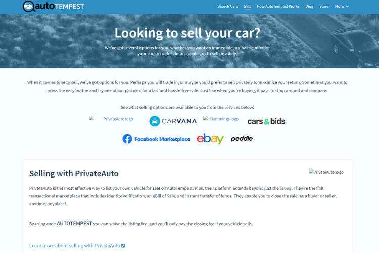 2. Buying and Selling Used Cars on AutoTempest