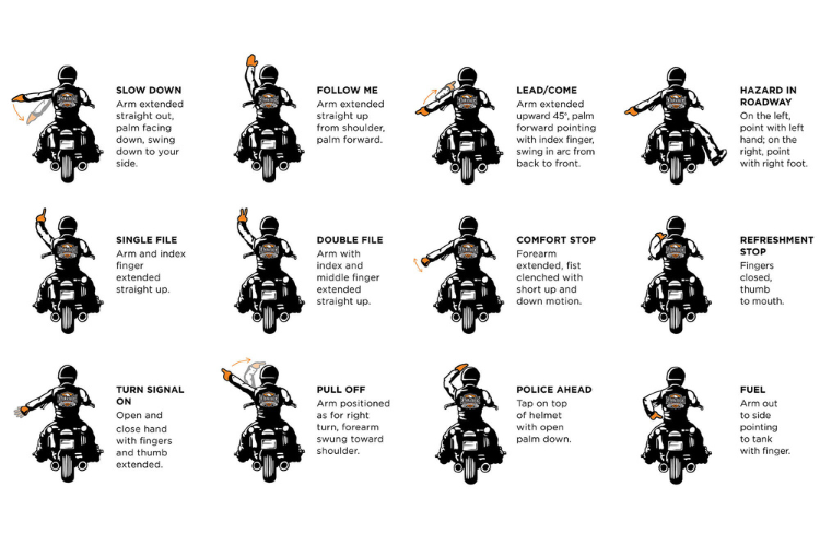 Motorcycle Hand Signal Guide