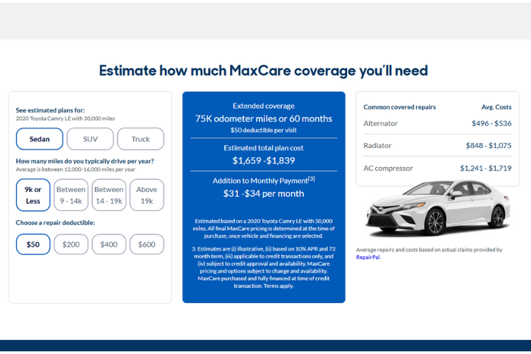 Cost of CarMax Extended Warranty