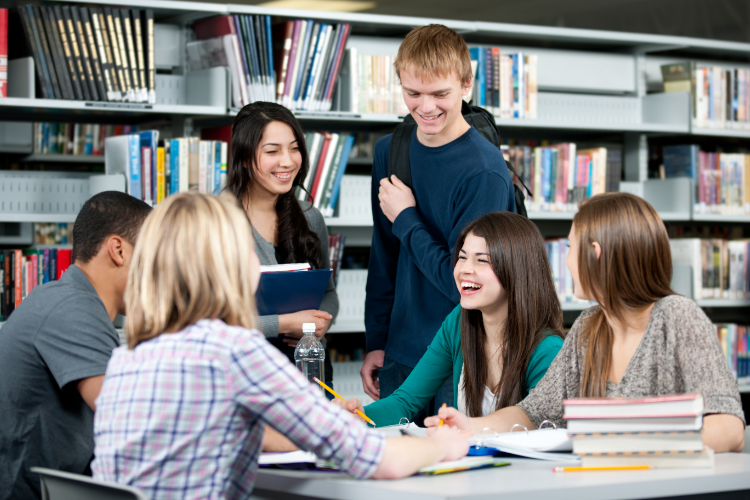 students studying together in Alaska library