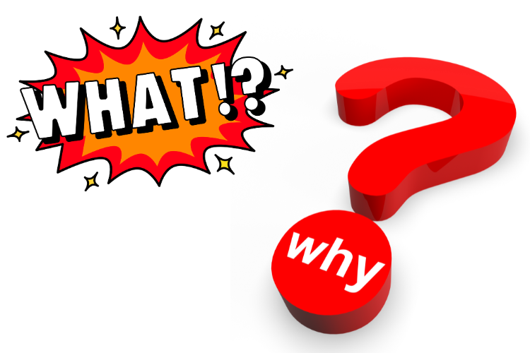 What and why question mark graphic