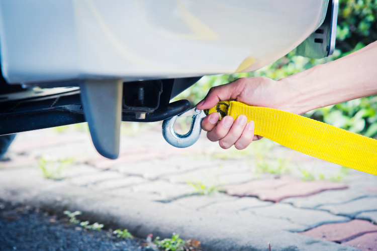 Attaching Tow Strap To Car Hook