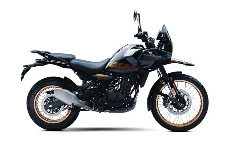 Black Royal Enfield Himalayan adventure motorcycle