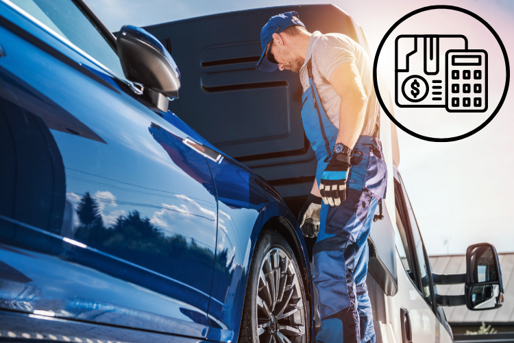 Mechanic Inspecting Vehicle With Cost Calculator