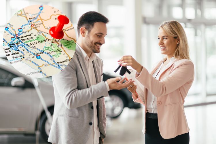 Car Dealer Handing Keys In California