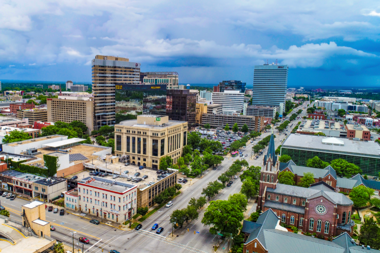 South Carolina City Skyline Street View
