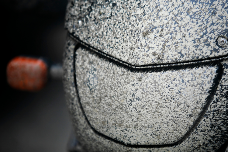 Motorcycle Covered With Winter Snow