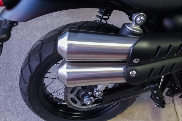 Close-Up Of Motorcycle Exhaust Pipes
