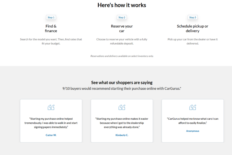 CarGurus Car Buying Process And Reviews