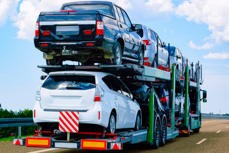Car Carrier Truck Transporting Multiple Vehicles