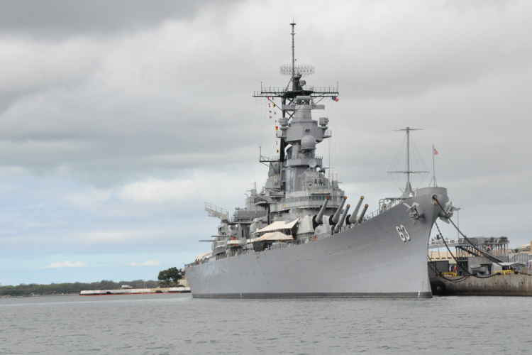 US Navy Battleship Representing Military Hawaii