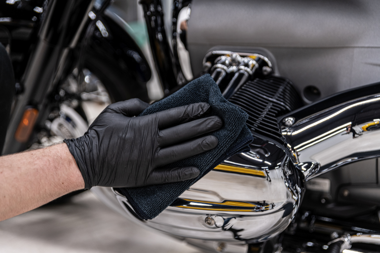 Preparing Motorcycle For Shipping By Cleaning