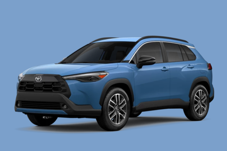 Blue Toyota SUV On Minimal Background