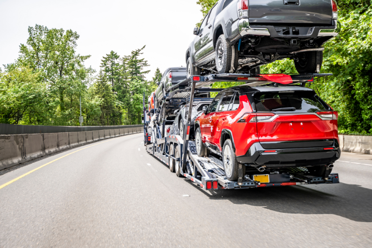 Vehicle Transport Truck Shipping New Cars