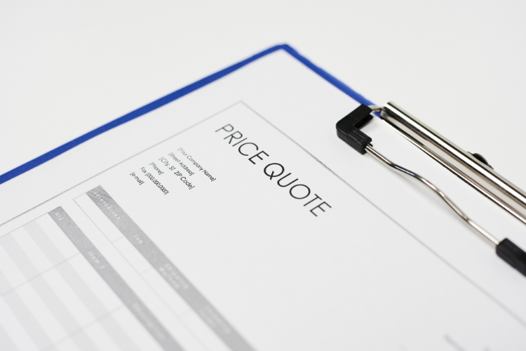 Auto Transport Price Quote on Clipboard