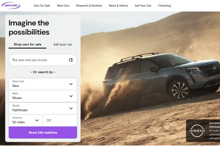 Cars.com New Car Search Platform