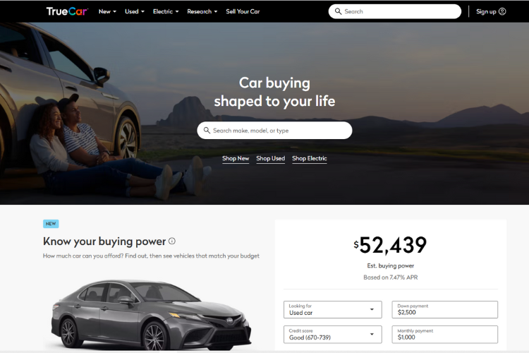 TrueCar Car Buying Lifestyle Homepage Banner