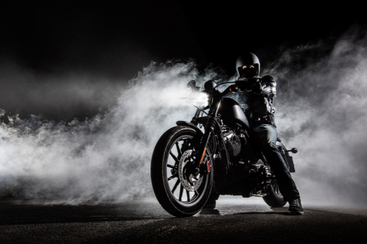 Easily Stolen Motorcycle In Dark Streets