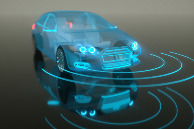 Autonomous Car Driving Technology Sensor Visualization