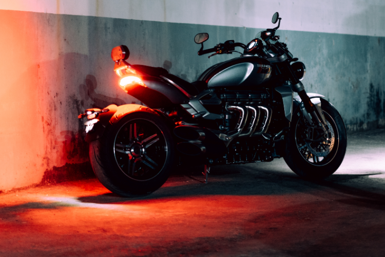 Triumph Motorcycle Powerful Design With Red Lighting