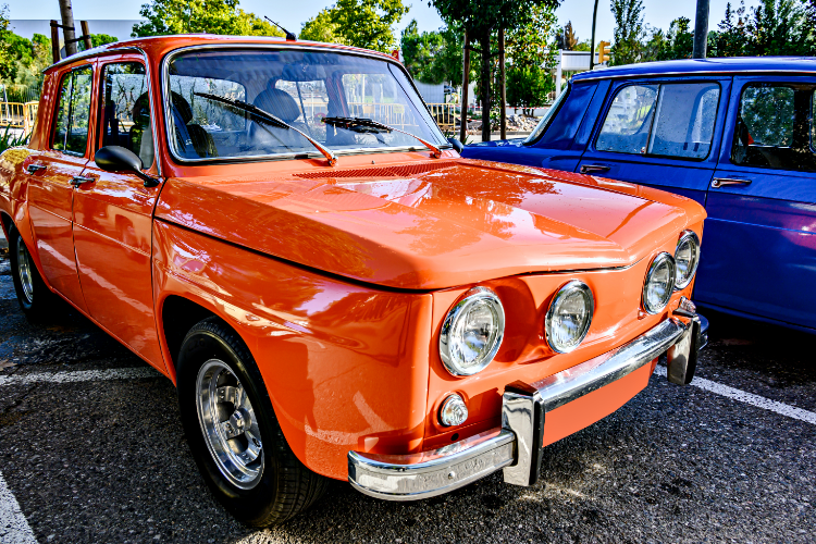 Orange Classic Car Parked Outdoors
