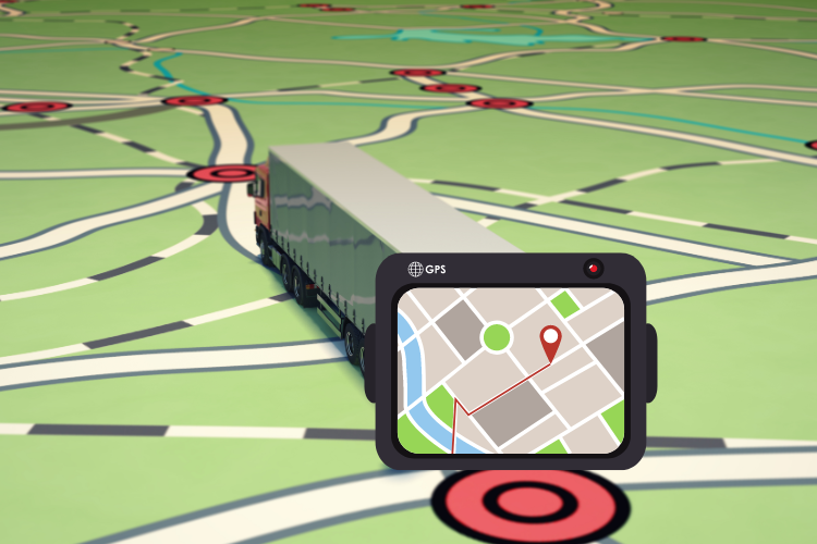 GPS Locating Vehicle Shipment On Map
