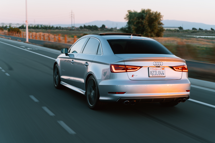Vehicle In Transit Moving On Road