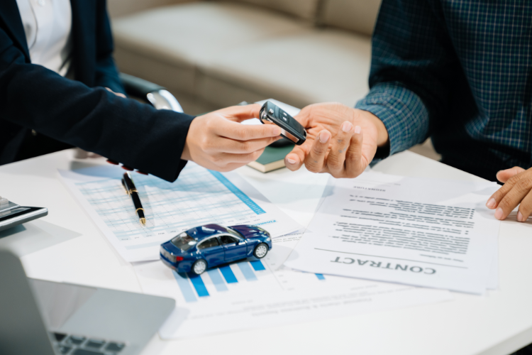 Car Key Handover With Registration Documents