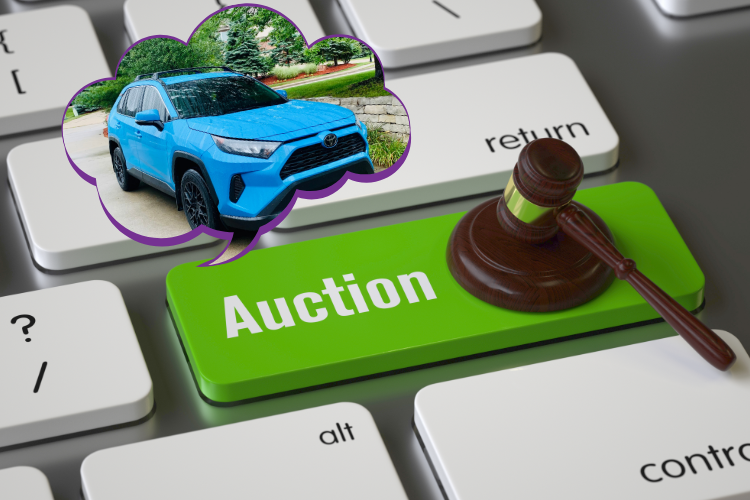 Online Car Auction With Blue SUV