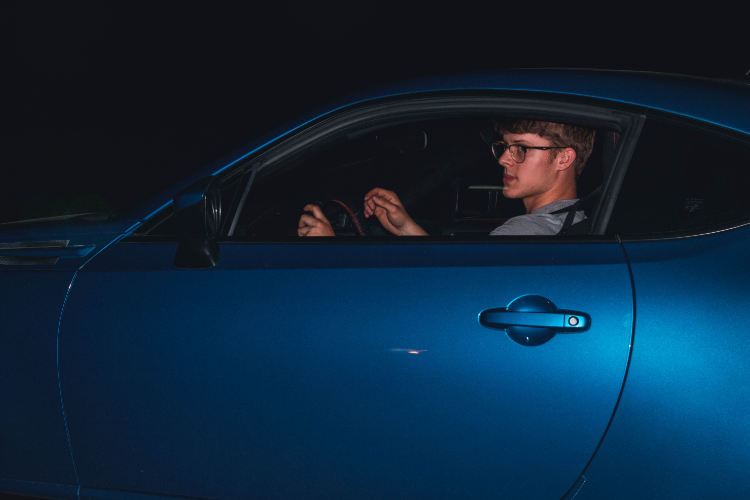 Student Choosing Car Driving At Night