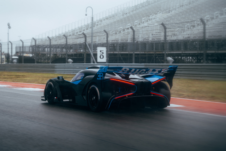 Bugatti Bolide Racing On Wet Track