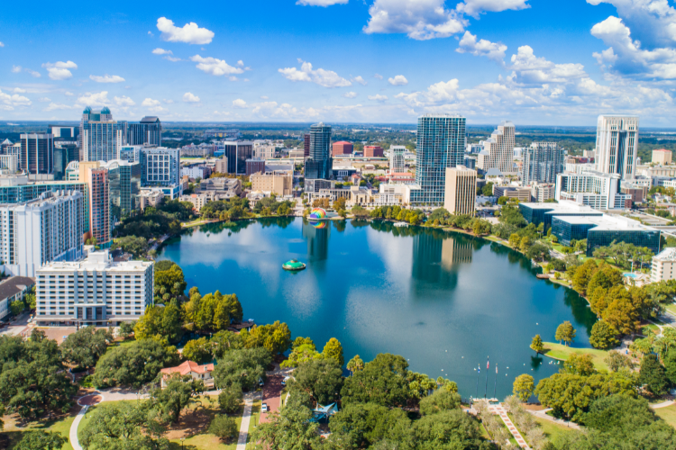 Orlando Skyline Around Lake Eola Park