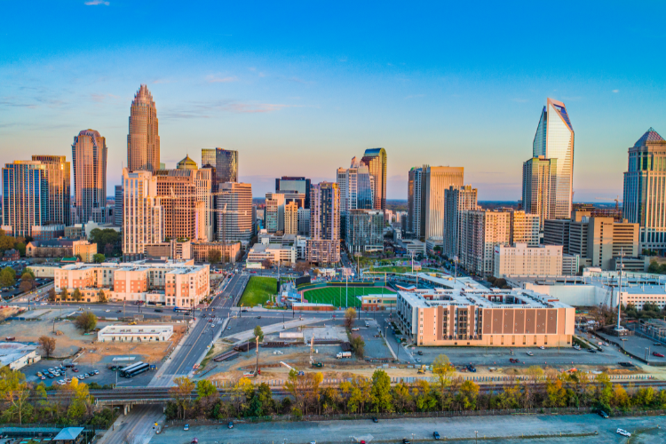 Charlotte Skyline Cityscape During Golden Hour