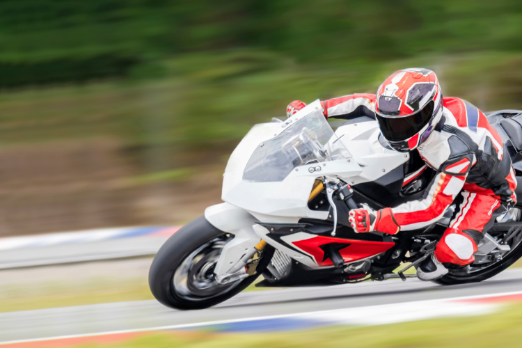 Sport Touring Motorcycle Racing On Track