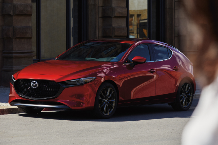 Mazda3 Red Sedan Parked On Street