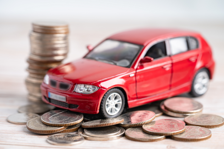 Red Car Model Surrounded By Lease Costs