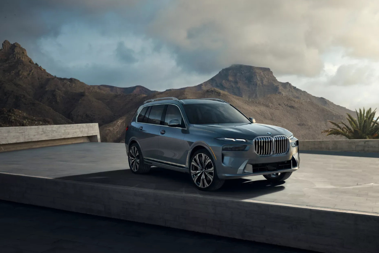 Gray BMW X7 Overlooking Mountain Landscape