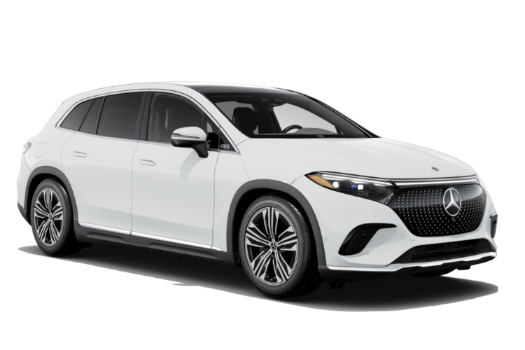White Mercedes-Benz EQS SUV Studio Shot