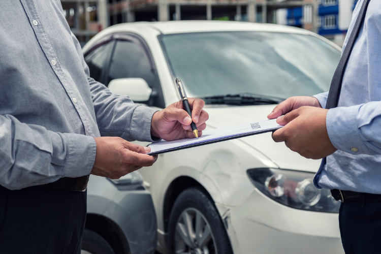Signing Used Car Purchase Agreement Papers