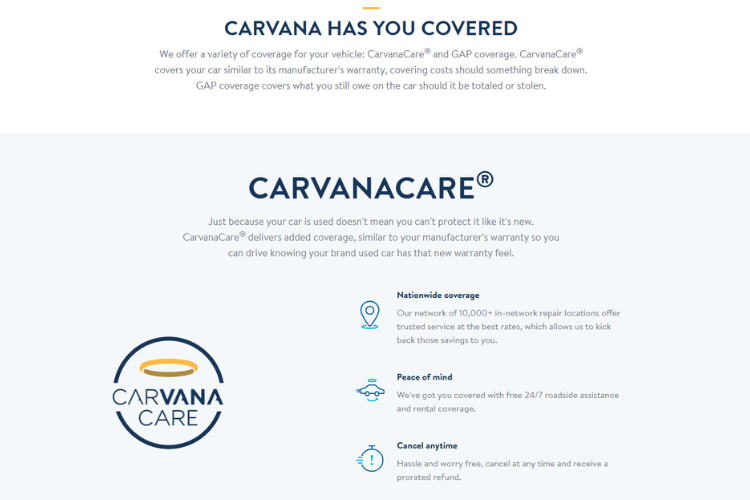 CarvanaCare Coverage And Vehicle Protection Plan